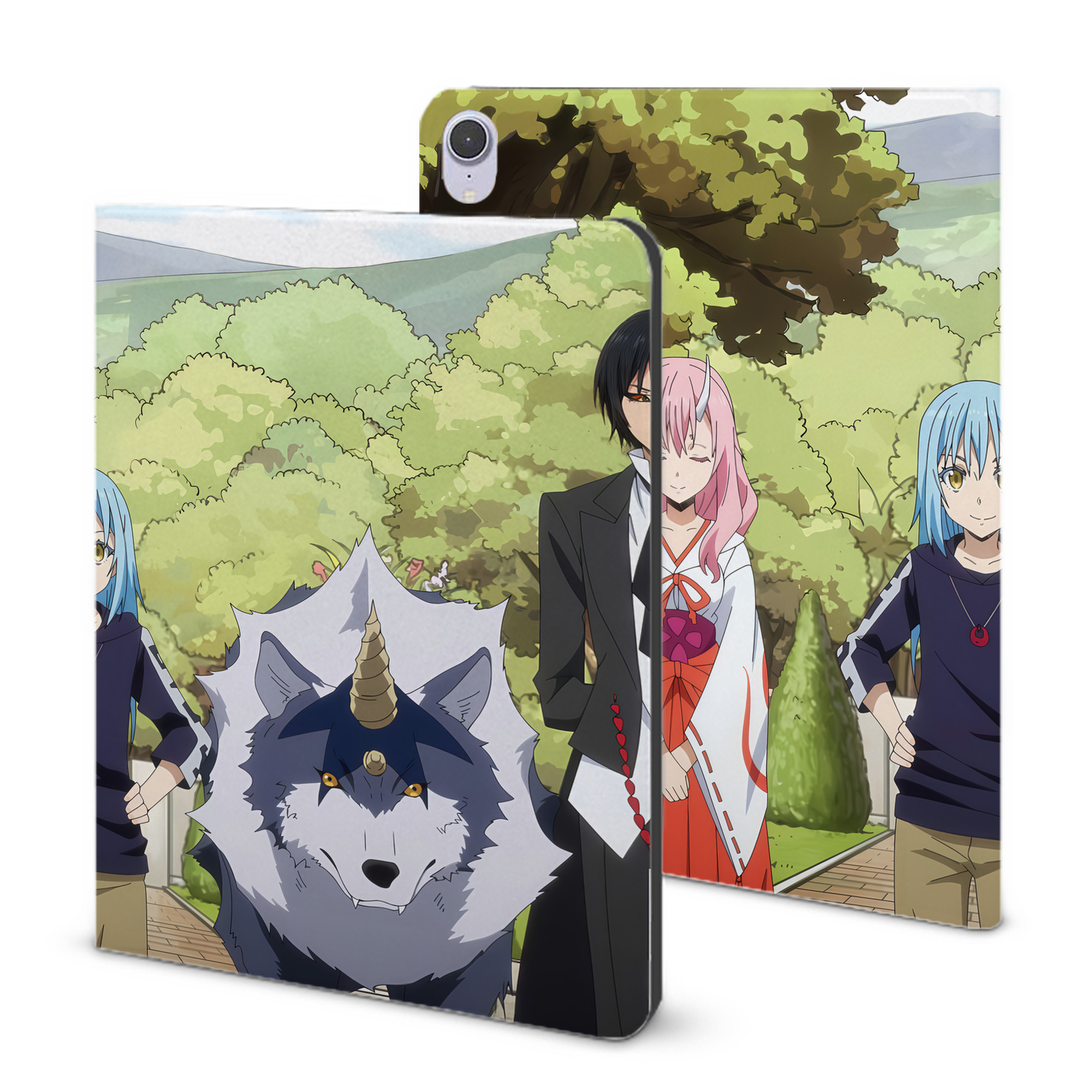 （画像用） 転スラ Regarding Reincarnated to Slime IPad ケース ブック型 PUレザー TPU 耐衝撃 軽量 薄型 ペン収納なし 全面保護 IPad 各モデル対応